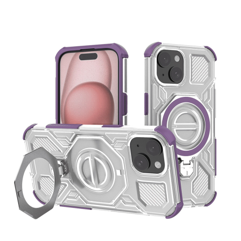 Huse protectie Telefoane Mobile - Husa Carbon Shield iPhone 15 - Purple Transparent, Mov Transparent