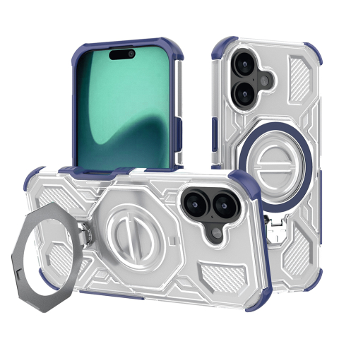 Huse protectie Telefoane Mobile - Husa Carbon Shield PRO - iPhone 16 - Blue Transparent