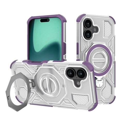 Huse protectie Telefoane Mobile - Husa Carbon Shield PRO - iPhone 16 - Purple Transparent