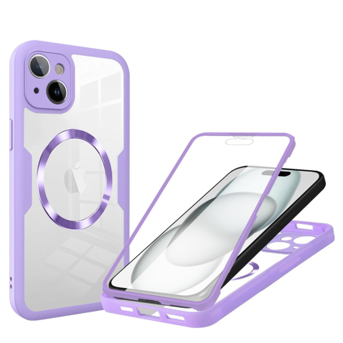 Huse protectie Telefoane Mobile - Husa ColorVerse MagSafe Series + Screen Protector pentru iPhone 15, Mov , Purple