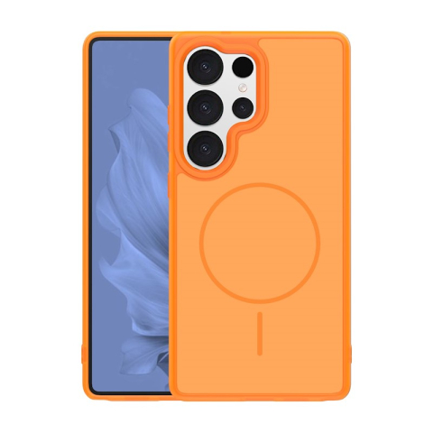 Huse protectie Telefoane Mobile - Husa cu magnet ,Margini Subtire pentru Samsung Galaxy S25 Ultra, culoare Portocaliu
