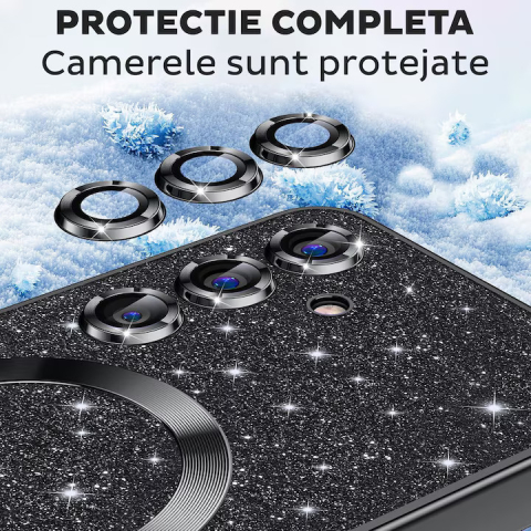 Husa cu sclipici pentru iPhone 17 Pro ,Luxury Glitter MagSafe,Albastru inchis, Deep Blue [3]