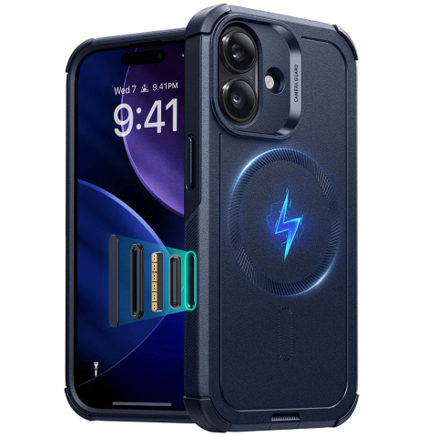 Huse protectie Telefoane Mobile - Husa ESR pentru iPhone 17  - Cyber Halolock -- Blue, Albastru