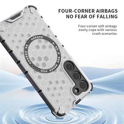 Husa HoneyComb White MagSafe pentru  iPhone 15 -Black , Negru [5]