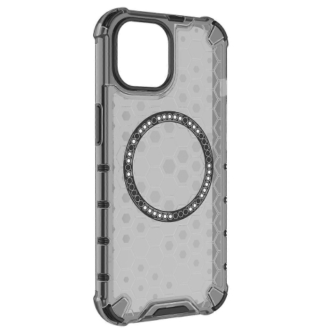 Husa HoneyComb White MagSafe pentru  iPhone 15 -Black , Negru [4]