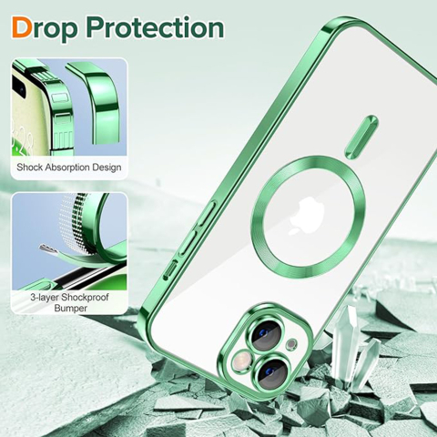 Husa Luxury Crystal Deep MagSafe - iPhone 15 - Green [1]