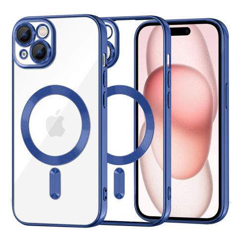 Huse protectie Telefoane Mobile - Husa Luxury Crystal MagSafe - iPhone 15 - Blue
