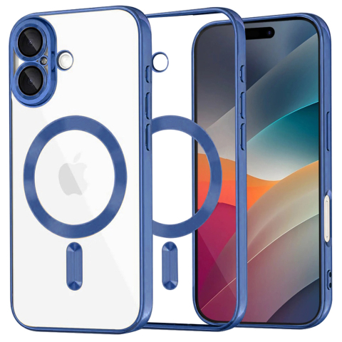 Huse protectie Telefoane Mobile - Husa Luxury Crystal MagSafe - iPhone 17 - Deep Blue, Albastru inchis