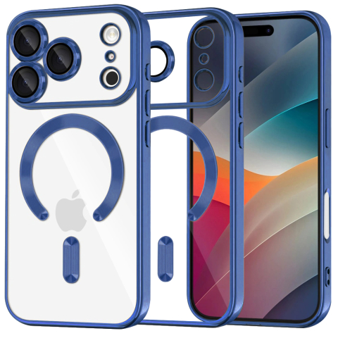 Huse protectie Telefoane Mobile - Husa Luxury Crystal MagSafe - iPhone 17 Pro Max - Deep Blue, Albastru