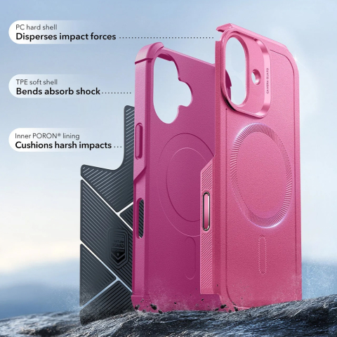 Husa pentru iPhone 17, culoare Roz - Pink  ESR - Cyber Halolock [2]