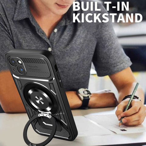 Husa tip RuggedCam pentru iPhone 15 - Gray, Gri [2]