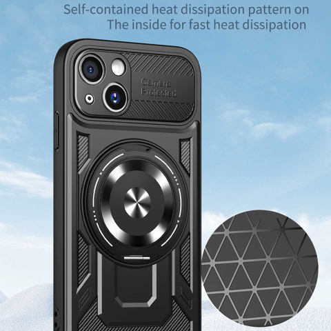 Husa tip RuggedCam pentru iPhone 15 - Gray, Gri [1]