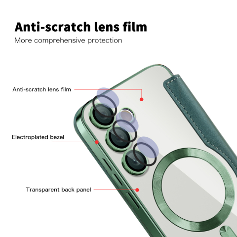 Husa SmartMag tip Carte-  Samsung Galaxy S24 FE , Green, Verde [2]