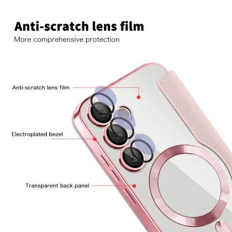 Husa SmartMag tip Carte-  Samsung Galaxy S24 FE ,Pink, Roz [2]