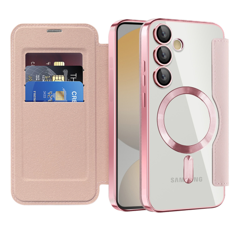Huse protectie Telefoane Mobile - Husa SmartMag tip Carte-  Samsung Galaxy S24 FE ,Pink, Roz