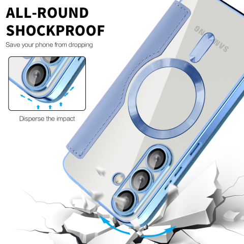 Husa SmartMag tip Carte- Samsung Galaxy S25 , Albastru Deschis [3]