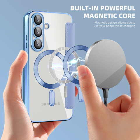 Husa SmartMag tip Carte- Samsung Galaxy S25 , Albastru Deschis [4]