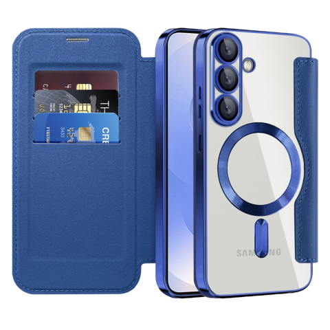 Huse protectie Telefoane Mobile - Husa SmartMag tip Carte- Samsung Galaxy S25 , Albastru Inchis