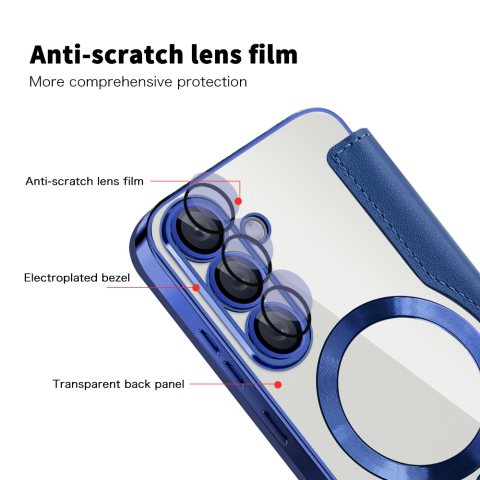 Husa SmartMag tip Carte- Samsung Galaxy S25 , Albastru Inchis [2]