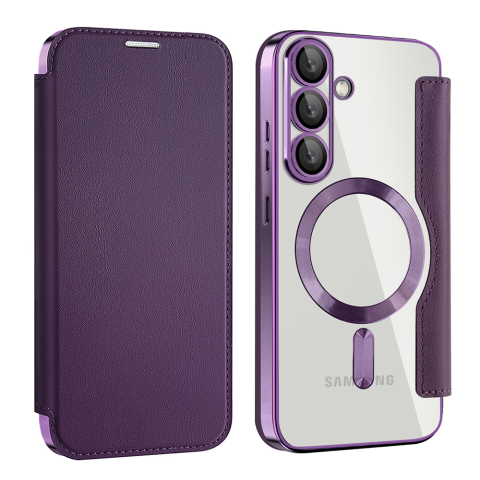 Husa SmartMag tip Carte-pentru Samsung Galaxy S25 ,Purple, Mov [1]