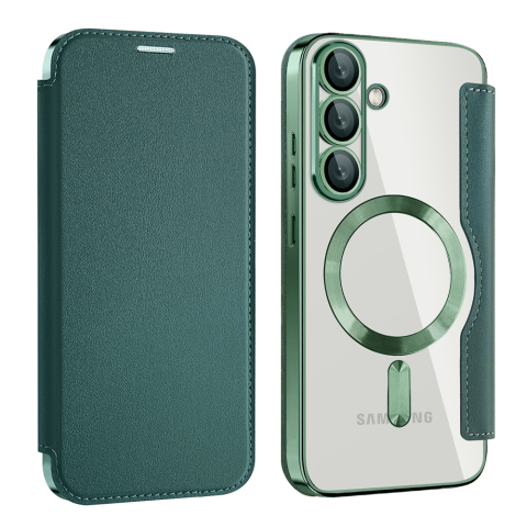 Huse protectie Telefoane Mobile - Husa SmartMag tip Carte- Samsung Galaxy S25 - Green, Verde