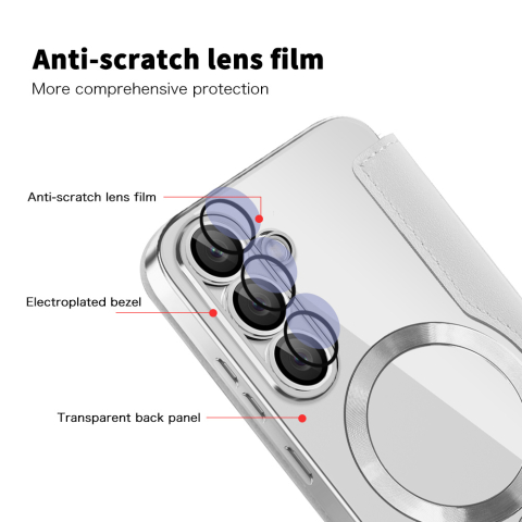 Husa SmartMag tip Carte- Samsung Galaxy S25 , Gray, Gri [4]