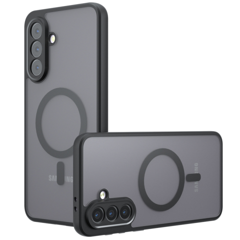 Huse protectie Telefoane Mobile - Husa tip MagSafe pentru Samsung Galaxy A56 , culoare Frosted Black, Negru