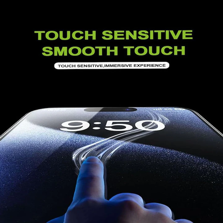 Set 2 folii sticla pentru iPhone 15Plus/16Plus,, Folie sticla protectie telefon, Folie de inalta definitie, Cu dispozitiv de montare automata in 30 de secunde, Instalare 1:1 usoara si rapida, Impermea [4]