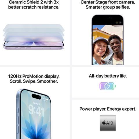 Telefon mobil Apple iPhone 17, 256GB, 5G, Mist Blue, Nou Sigilat, Garantie 2 ani [6]