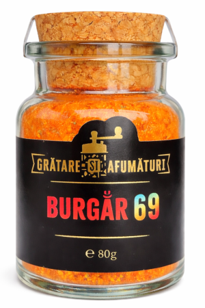 Mixuri&Condimente Sticluta - Mix de condimente pentru Burger/Burgar/carne macinata, Burgar 69, Rub, Marinada uscata, 80g