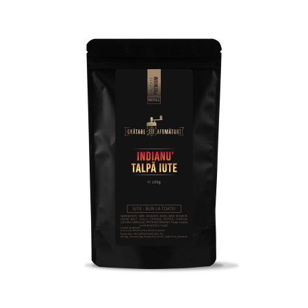 Mixuri&Condimente Pungulita (refill) - Mix de condimente pentru carne de pui/porc/vita si legume, Indianu' Talpa Iute, Rub, Marinada uscata, 90g
