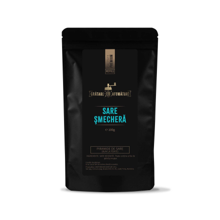 Mixuri&Condimente Pungulita (refill) - Sare de mare piramide/fulgi, Sare Smechera, Neiodata, 100g, Refill punga ziplock