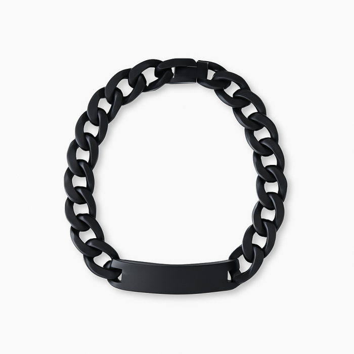 Brățară Personalizată Neagră – Brățară din Oțel cu Nume Gravabil [2]