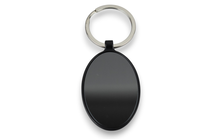 Breloc metalic oval, complet negru – Personalizabil prin gravură [3]