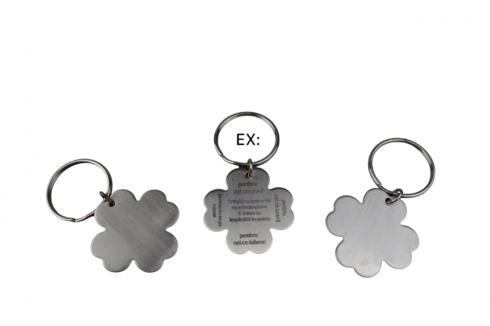 Breloc Metalic "Trifoi cu Patru Foi" Personalizabil [1]