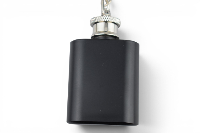 Breloc mini-ploscă metalică (Pocket Flask) – Personalizabil prin gravură [2]