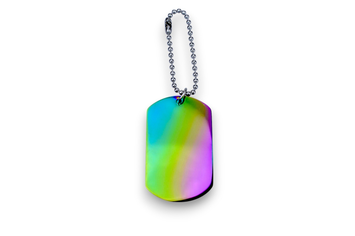 Breloc Tip Dog Tag din Aluminiu –Rainbow [3]