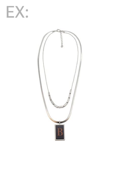 Colier "Duo Stratificat Urban" cu Pandantiv Negru [1]