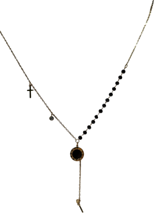 Colier "Eleganță Asimetrică" cu Mărgele și Pandantive [1]