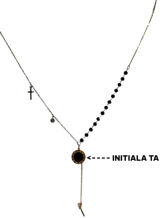 Colier "Eleganță Asimetrică" cu Mărgele și Pandantive [3]