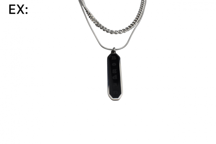 Colier "Minimal Urban" cu Pandantiv Hexagonal Negru [2]