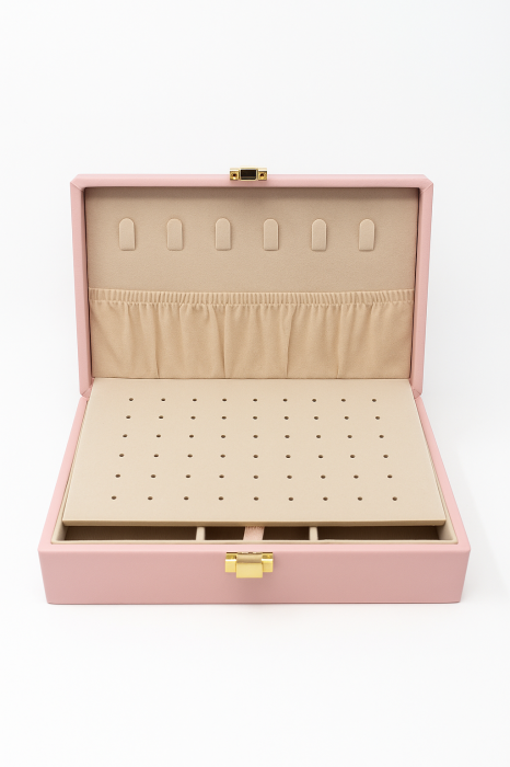 Cutie de Bijuterii „Sweet Elegance” din Piele Ecologică Roz [2]