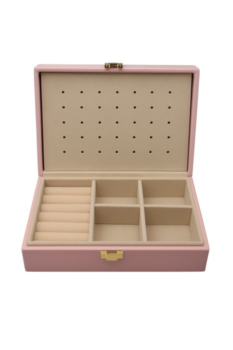Cutie de Bijuterii „Sweet Elegance” din Piele Ecologică Roz [3]