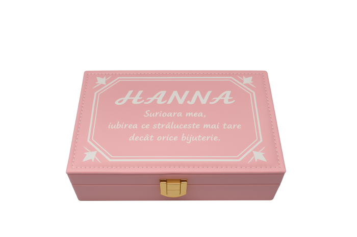 Cutie de Bijuterii „Sweet Elegance” din Piele Ecologică Roz [1]
