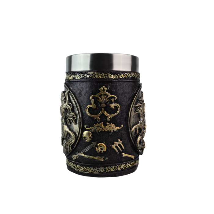 Halba Bere Medievala, Cavaler cu Dragon,500 ml, negru, auriu [3]