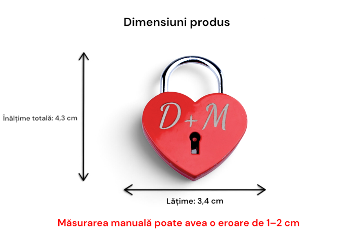 Lacăt inimă personalizabil, gravură laser – cadou pentru cupluri [5]