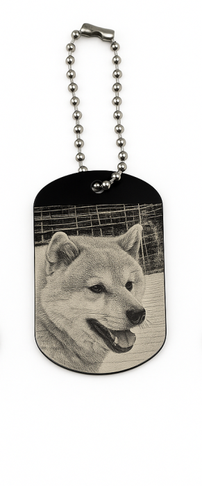 Plăcuță militară personalizabilă – Dog Tag negru mat [1]