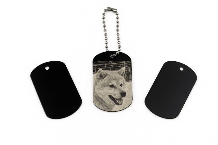 Plăcuță militară personalizabilă – Dog Tag negru mat [3]