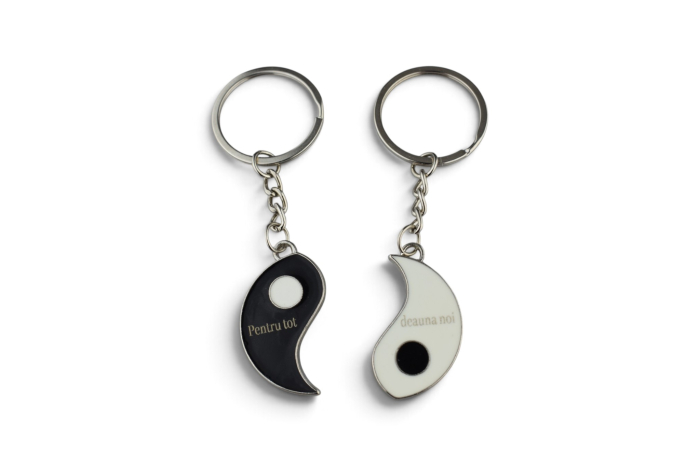Breloc Yin Yang personalizabil gravură inox [2]