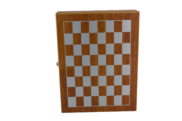 Set Tabla Sah cu plosca si 4 pahare, Lemn,24*18 cm [2]